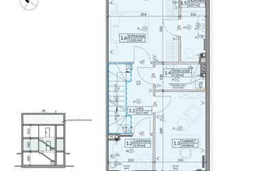 Rzut - Dom na sprzedaż 5 pokoi o powierzchni 123,68 m² - numer 6 w Wille Stolema