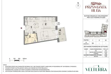 Rzut - Mieszkanie na sprzedaż 2 pokoje o powierzchni 33,18 m² - numer 39 w Przystanek Ruda