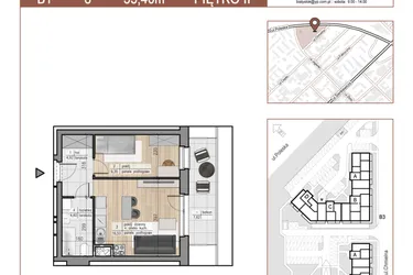 Rzut - Mieszkanie na sprzedaż 2 pokoje o powierzchni 35,4 m² - numer 8 w Urok Jagienki