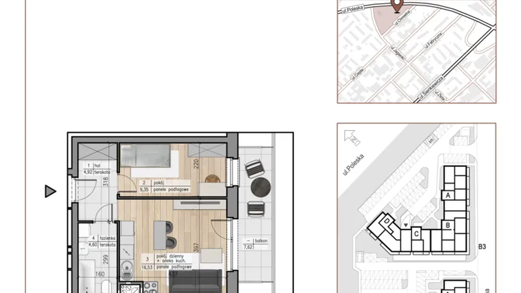 Rzut - Mieszkanie na sprzedaż 2 pokoje o powierzchni 35,4 m² - numer 8 w Urok Jagienki