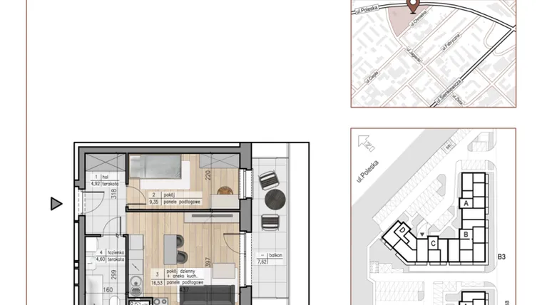 Rzut - Mieszkanie na sprzedaż 2 pokoje o powierzchni 35,4 m² - numer 14 w Urok Jagienki