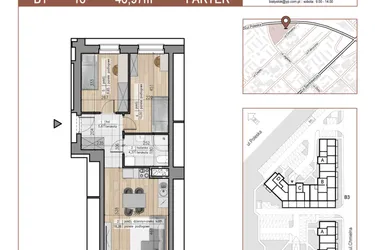 Rzut - Mieszkanie na sprzedaż 3 pokoje o powierzchni 46,97 m² - numer 16 w Urok Jagienki