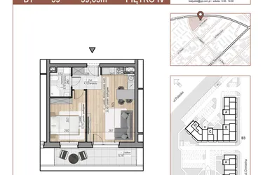 Rzut - Mieszkanie na sprzedaż 2 pokoje o powierzchni 39,03 m² - numer 39 w Urok Jagienki