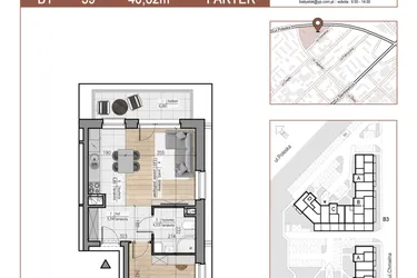 Rzut - Mieszkanie na sprzedaż 2 pokoje o powierzchni 40,82 m² - numer 59 w Urok Jagienki