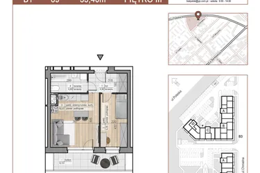 Rzut - Mieszkanie na sprzedaż 2 pokoje o powierzchni 35,4 m² - numer 69 w Urok Jagienki