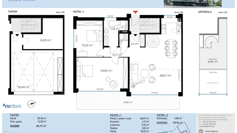 Rzut - Mieszkanie na sprzedaż 3 pokoje o powierzchni 159,88 m² - numer 10.2.2 w Brizo Park