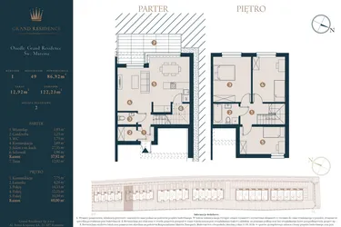 Rzut - Dom na sprzedaż 4 pokoje o powierzchni 86,92 m² - numer I49 w Osiedle Św. Marcina