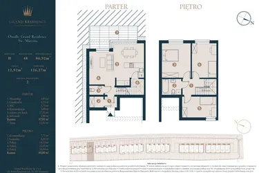 Rzut - Dom na sprzedaż 4 pokoje o powierzchni 86,92 m² - numer H48 w Osiedle Św. Marcina
