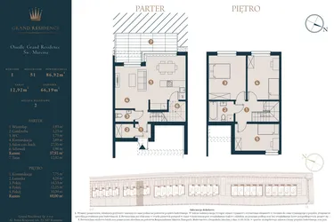 Rzut - Dom na sprzedaż 4 pokoje o powierzchni 86,92 m² - numer I51 w Osiedle Św. Marcina