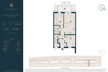 Rzut - Dom na sprzedaż 3 pokoje o powierzchni 50,16 m² - numer M75 w Osiedle Św. Marcina