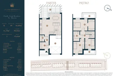 Rzut - Dom na sprzedaż 4 pokoje o powierzchni 82,85 m² - numer K59 w Osiedle Św. Marcina