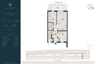 Rzut - Dom na sprzedaż 3 pokoje o powierzchni 50,16 m² - numer M79 w Osiedle Św. Marcina