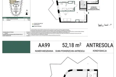 Rzut - Mieszkanie na sprzedaż 1 pokój o powierzchni 119,24 m² - numer A99 w Drago