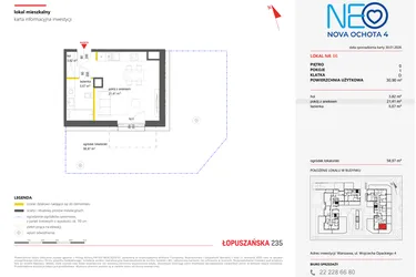 Rzut - Mieszkanie na sprzedaż 1 pokój o powierzchni 30,9 m² - numer 66 w Neo Nova Ochota 4