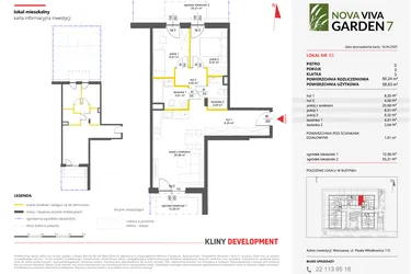 Rzut - Mieszkanie na sprzedaż 3 pokoje o powierzchni 58,63 m² - numer 53 w Nova Viva Garden 7