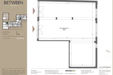 Rzut - Lokal użytkowy na sprzedaż 1 pokój o powierzchni 197,4 m² - numer U01 w BETWEEN