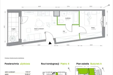 Rzut - Mieszkanie na sprzedaż 2 pokoje o powierzchni 38,03 m² - numer A/4/52 w Krakowska Vita