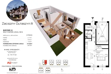 Rzut - Dom na sprzedaż 5 pokoi o powierzchni 141,82 m² - numer H2 w Zaciszny Ołtaszyn IV