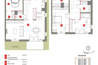 Rzut - Dom na sprzedaż 4 pokoje o powierzchni 150,7 m² - numer 1 w Słoneczny Zakątek
