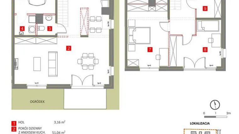 Rzut - Dom na sprzedaż 4 pokoje o powierzchni 150,7 m² - numer 1 w Słoneczny Zakątek