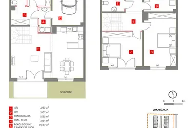 Rzut - Dom na sprzedaż 5 pokoi o powierzchni 141,79 m² - numer 18 w Słoneczny Zakątek