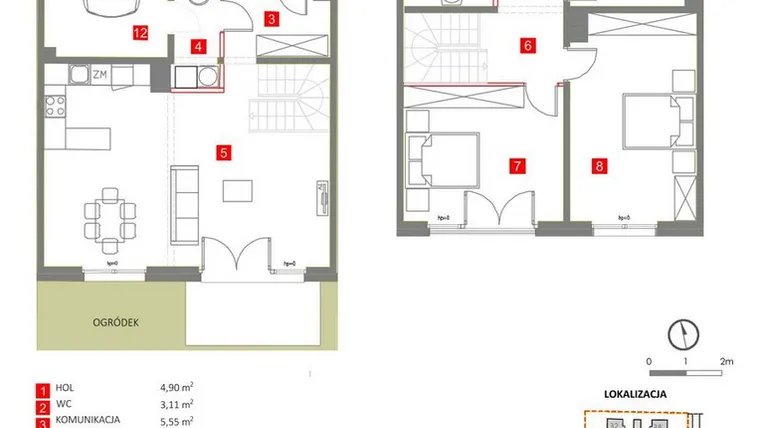 Rzut - Dom na sprzedaż 5 pokoi o powierzchni 141,81 m² - numer 12 w Słoneczny Zakątek