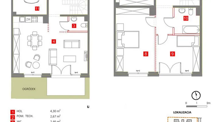 Rzut - Dom na sprzedaż 5 pokoi o powierzchni 130,61 m² - numer 22 w Słoneczny Zakątek