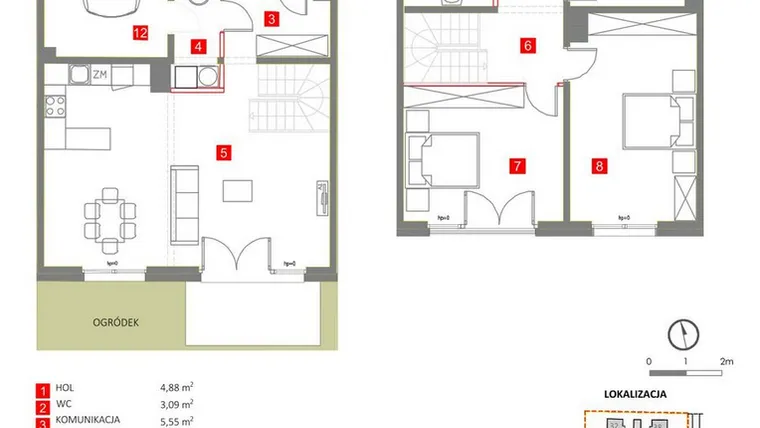 Rzut - Dom na sprzedaż 5 pokoi o powierzchni 142,26 m² - numer 15 w Słoneczny Zakątek