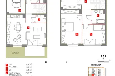 Rzut - Dom na sprzedaż 5 pokoi o powierzchni 130,81 m² - numer 29 w Słoneczny Zakątek