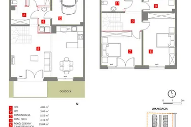 Rzut - Dom na sprzedaż 5 pokoi o powierzchni 141,64 m² - numer 21 w Słoneczny Zakątek