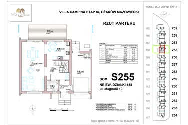 Rzut - Dom na sprzedaż 4 pokoje o powierzchni 106,5 m² - numer S255 w Villa Campina Magnolia