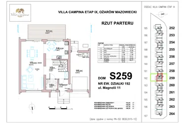 Rzut - Dom na sprzedaż 4 pokoje o powierzchni 106,5 m² - numer S259 w Villa Campina Magnolia