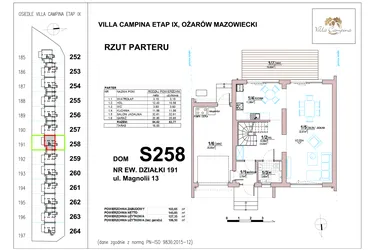 Rzut - Dom na sprzedaż 4 pokoje o powierzchni 106,5 m² - numer S258 w Villa Campina Magnolia