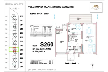 Rzut - Dom na sprzedaż 4 pokoje o powierzchni 106,5 m² - numer S260 w Villa Campina Magnolia