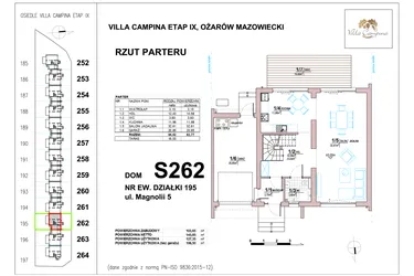Rzut - Dom na sprzedaż 4 pokoje o powierzchni 106,5 m² - numer S262 w Villa Campina Magnolia