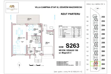 Rzut - Dom na sprzedaż 4 pokoje o powierzchni 106,5 m² - numer S263 w Villa Campina Magnolia