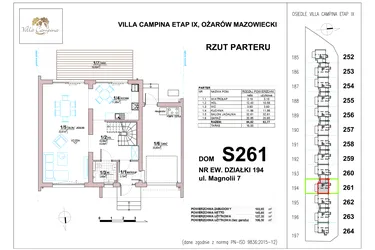 Rzut - Dom na sprzedaż 4 pokoje o powierzchni 106,5 m² - numer S261 w Villa Campina Magnolia