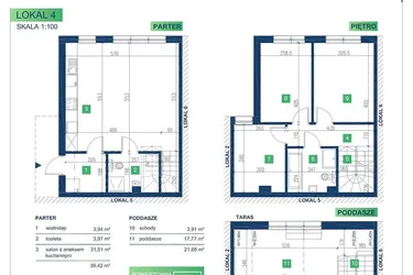 Rzut - Dom na sprzedaż 5 pokoi o powierzchni 105,95 m² - numer 4 w Vista Forest Stabłowice