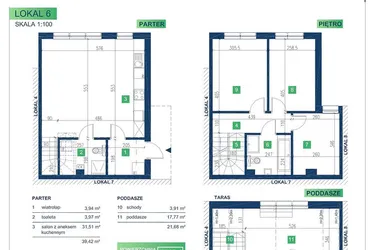 Rzut - Dom na sprzedaż 5 pokoi o powierzchni 105,95 m² - numer 6 w Vista Forest Stabłowice