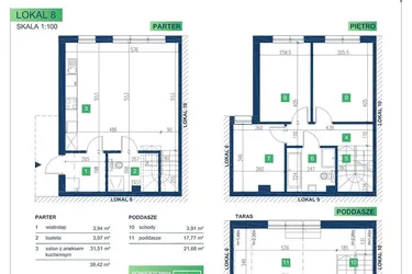 Rzut - Dom na sprzedaż 5 pokoi o powierzchni 105,95 m² - numer 8 w Vista Forest Stabłowice