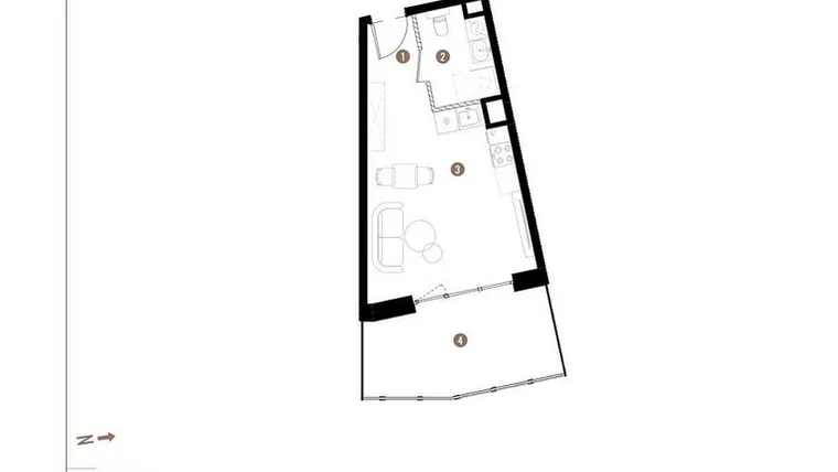 Rzut - Mieszkanie na sprzedaż 1 pokój o powierzchni 28,24 m² - numer D.01.05 w Osiedle Jankego