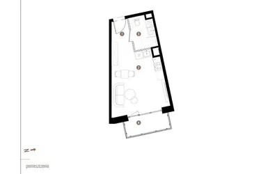 Rzut - Mieszkanie na sprzedaż 1 pokój o powierzchni 28,64 m² - numer D.03.05 w Osiedle Jankego