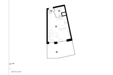 Rzut - Mieszkanie na sprzedaż 1 pokój o powierzchni 28,47 m² - numer C.00.03 w Osiedle Jankego