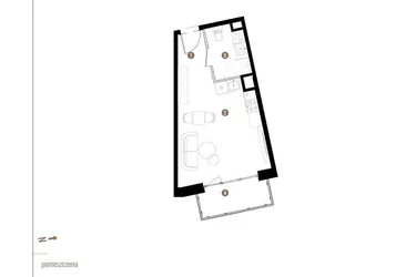 Rzut - Mieszkanie na sprzedaż 1 pokój o powierzchni 28,64 m² - numer D.04.05 w Osiedle Jankego
