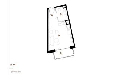 Rzut - Mieszkanie na sprzedaż 1 pokój o powierzchni 28,65 m² - numer D.05.05 w Osiedle Jankego