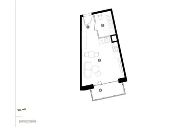 Rzut - Mieszkanie na sprzedaż 1 pokój o powierzchni 28,89 m² - numer D.07.05 w Osiedle Jankego
