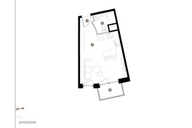 Rzut - Mieszkanie na sprzedaż 1 pokój o powierzchni 28,95 m² - numer C.02.05 w Osiedle Jankego