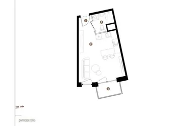 Rzut - Mieszkanie na sprzedaż 1 pokój o powierzchni 28,95 m² - numer C.03.05 w Osiedle Jankego
