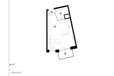 Rzut - Mieszkanie na sprzedaż 1 pokój o powierzchni 28,95 m² - numer C.04.05 w Osiedle Jankego