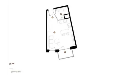 Rzut - Mieszkanie na sprzedaż 1 pokój o powierzchni 29,14 m² - numer C.05.05 w Osiedle Jankego